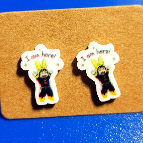 My Hero Academia Deku I am Here Acrylic Stud Earrings - Picture 1 of 1